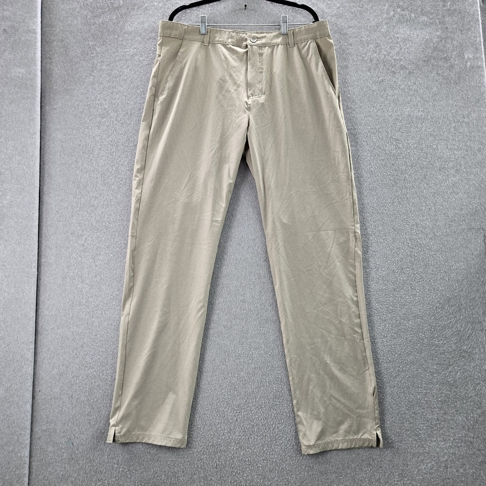 Oakley Men Pants 36 Brown Chino Golf Performance Logo 32" Inseam